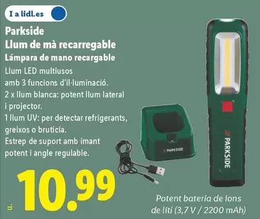 Parkside - Lámpara De Mano Recargable