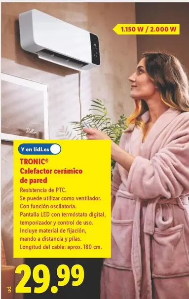 Tronic - Calefactor Ceramico De Pared