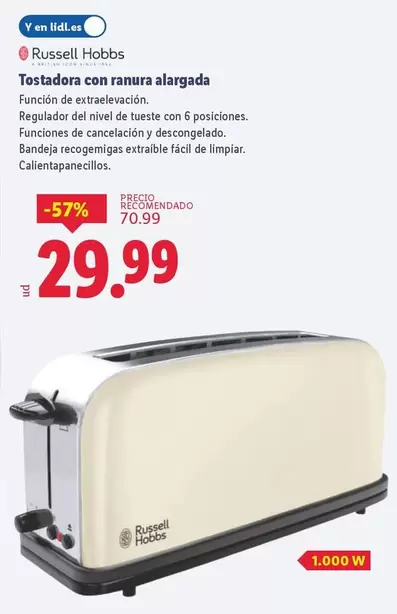 Russell Hobbs - Tostadora Con Ranura Alargada