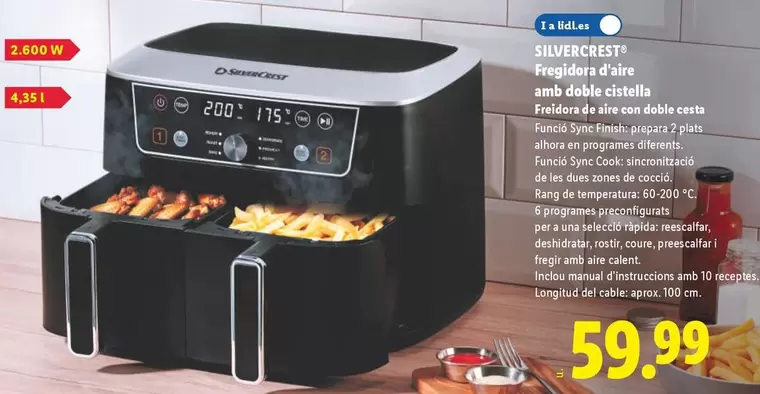 SilverCrest - Freidora De Aire Con Doble Cesta