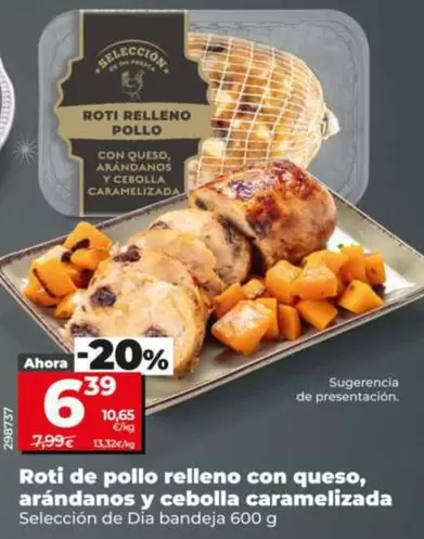 Seleccion De Dia - Roti De Pollo Relleno Con Queso, Arandanos Y Cebolla Caramelizada 