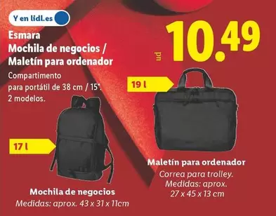 Esmara - Mochila De Negocios / Maletin Para Ordenador
