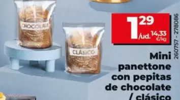 El Molino De Dia - Mini Panettone Con Pepitas De Chocolate / Clasico