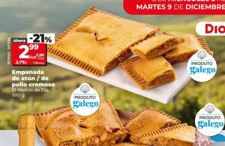 El Molino De Dia - Empanada De Atún / De Pollo Cremoso