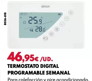 Simon - Termostato Digital Programable Semanal