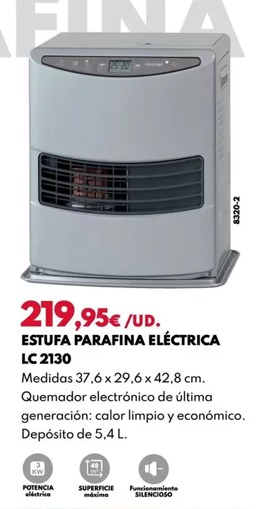 Estufa Parafina Electrica LC 2130