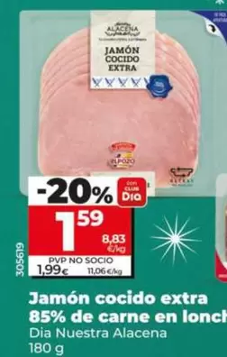 Dia Nuestra Alacena - Jamon Cocido Extra 85% De Carne En Lonchas