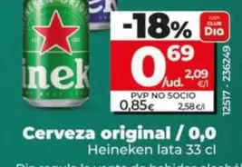 Heineken - Cerveza Original / 0,0 Lata 33 Cl
