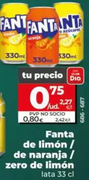Fanta -  De Limon / De Naranja / Zero De Limon Lata 33 Cl