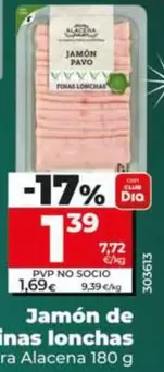 Dia Nuestra Alacena - Jamon De Pavo En Finas Lonchas 180 G