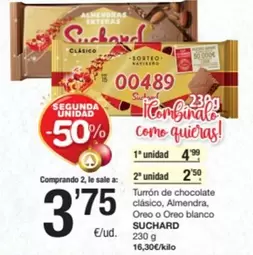 Suchard - Turron De Chocolate Clasico, Almendra, Oreo O Oreo Blanco