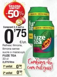Fuze Tea - Refresc Llimona, Llimona Sense Sucre O Maracuya