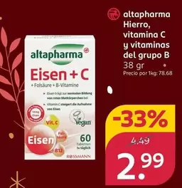 Altapharma - Hierro, Vitamina C Y Vitaminas Del Grupo B