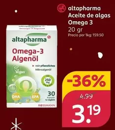 Altapharma - Aceite De Algas Omega 3
