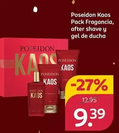Poseidon - Kaos Pack Fragancia, After Shave Y Gel De Ducha