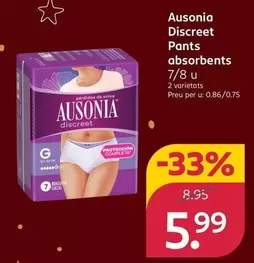 Ausonia - Discreet Pants Absorbents