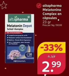 Altapharma - Melatonina Complex En Capsules
