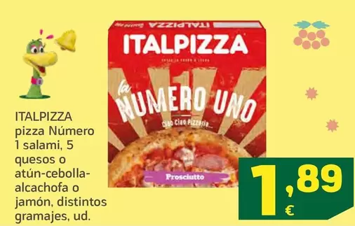 Italpizza - Pizza Numero 1 Salami, 5 Quesos O Atún-Cebolla-Alcachofa O Jamon, Disintos Gramajes