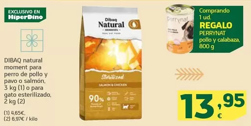 Hiperdino - Natural Pernera Pernera De Pollo Y Pavo O Salmón
