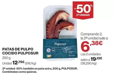 Patas De Pulpo Cocido