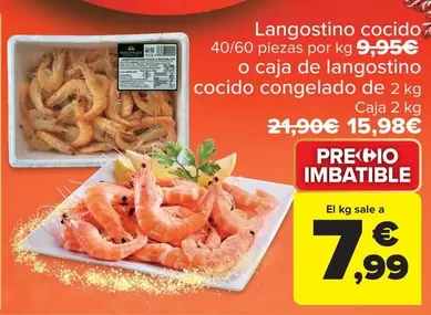 Langostino Cocido O Caja De Langostino Cocido Congelado