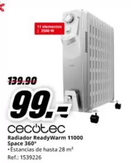cecotec - Radiador ReadyWarm 11000 Space 360