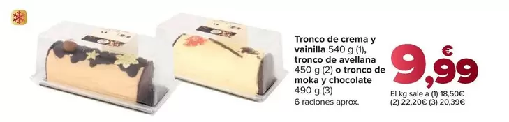 Tronco De Crema Y Vainilla, Tronco De Avellana O Tronco De Moka Y Chocolate