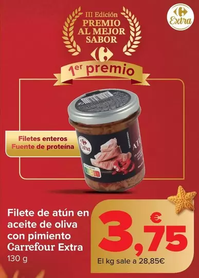 Carrefour Extra - Filete De Atún En Aceite De Oliva Con Pimiento 