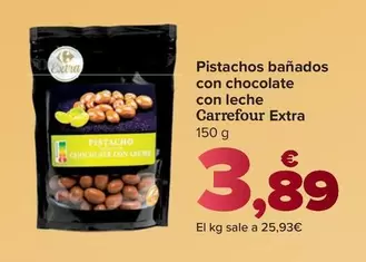Carrefour Extra - Pistachos Bañados Con Chocolate Con Leche