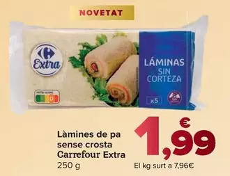 Carrefour Extra - Láminas De Pan Sin Corteza