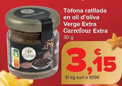 Carrefour Extra - Trufa Rallada En Aceite De Oliva Virgen Extra 