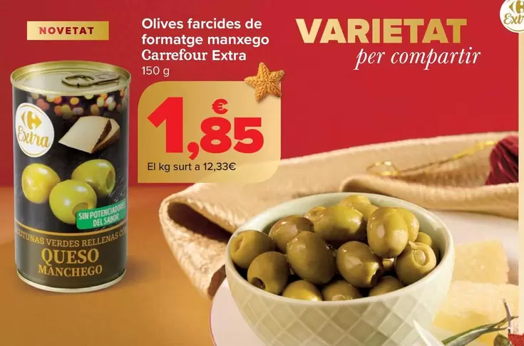Carrefour Extra - Aceitunas Rellenas De Queso Manchego