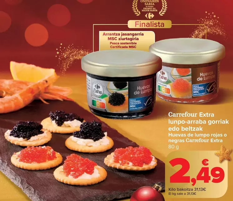 Carrefour Extra - Huevas De Lumpo Rojas O Negras 