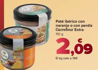 Carrefour Extra - Paté Ibérico Con Naranja O Con Perdiz 
