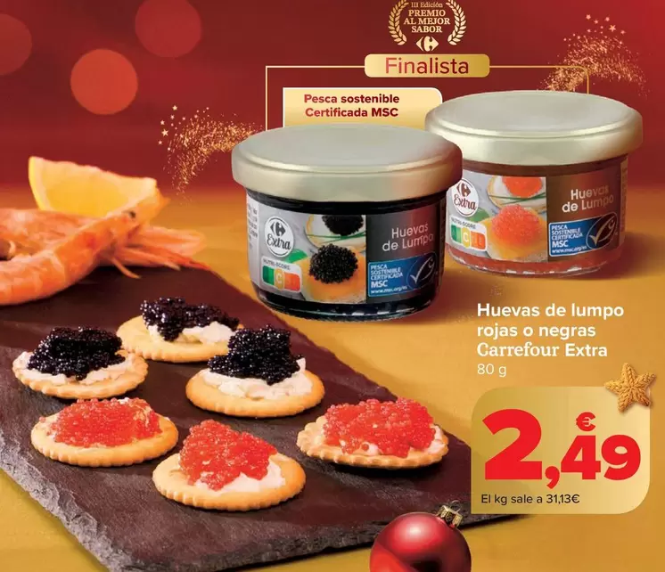 Carrefour Extra - Huevas De Lumpo Rojas O Negras 