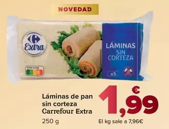 Carrefour Extra - Láminas De Pan Sin Corteza