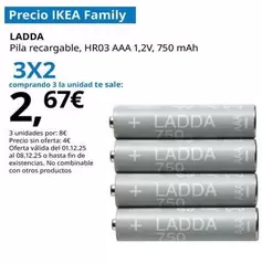 Ladda - Pila Recargable, Hr03 Aaa 1,2v, 750 Mah