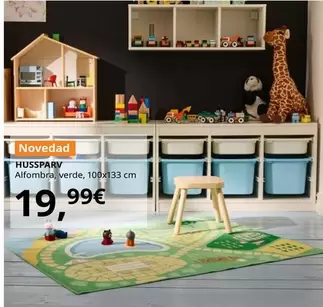 Hussparv - Alfombra, Verde, 100x133 Cm