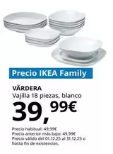 Värdera - Vajilla 18 Piezas, Blanco