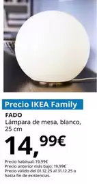 Fado - Lámpara De Mesa, Blanco, 25 Cm