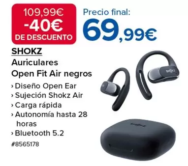 Auriculares Open Fit Air Negros