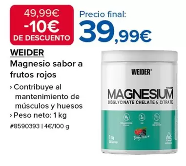 Weider - Magnesio Sabor A Frutos Rojos