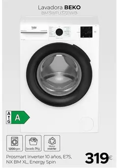 Beko - Lavadora BM3WFU3721WB 