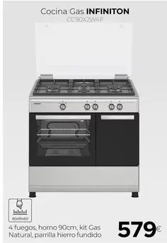 Infiniton - Cocina Gas CC90X2W4F