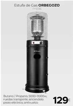 Orbegozo - Estufa De Gas PHE86