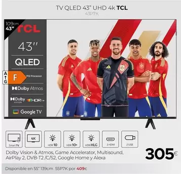 TCL - Tv Qled 43" Uhd 4k