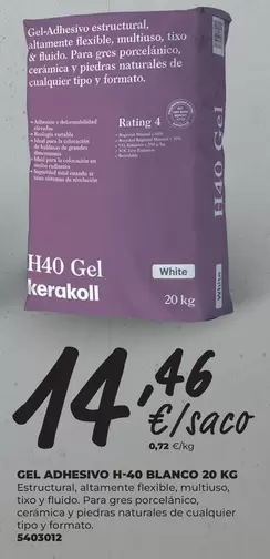 Gel Adhesivo H-40 Blanco