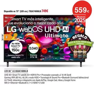 LG - Led 65" 65AU74006LB