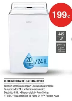 Daitsu - Deshumidificador Ad20xb