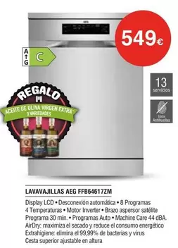 AEG - Lavavajillas Ffb864172m